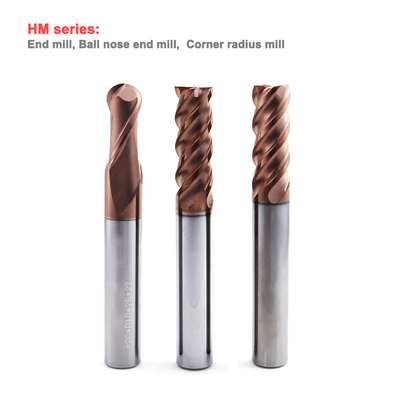 ความต้านทานการสกัดสูง การเคลือบผสมปลาย Mill Cutter Carbide สําหรับการประมวลผลวัสดุแข็ง