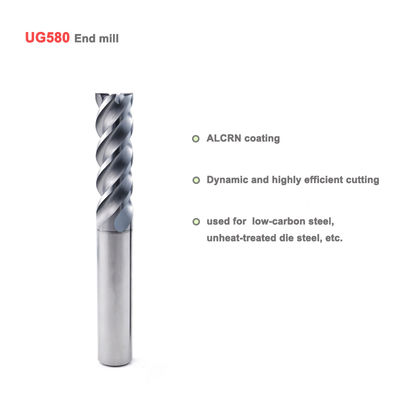 คาร์ไบด์ U-Channel End Mill 4 ฟลอยต์ AlCrN ผิวเคลือบสําหรับเหล็กอ่อน