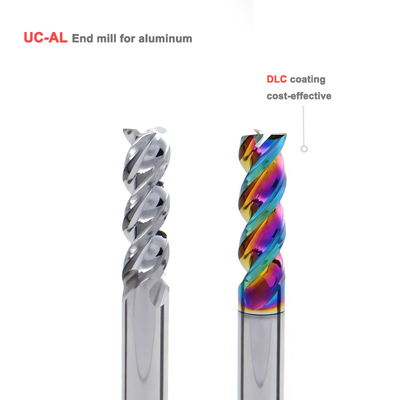 เครื่องบดปลายคาร์ไบด์เคลือบด้วย DLC 3 Flute สําหรับการตัดอลูมิเนียม CNC